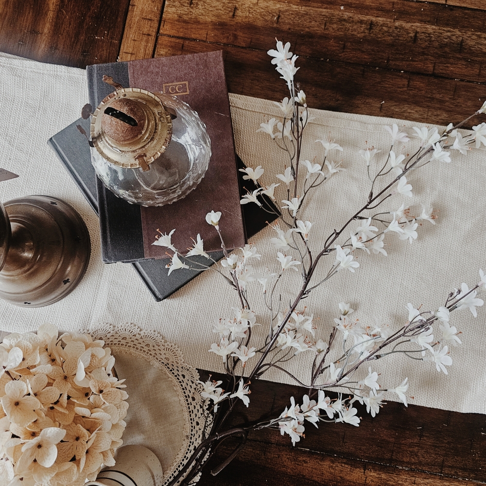 White & Orange Floral Stem